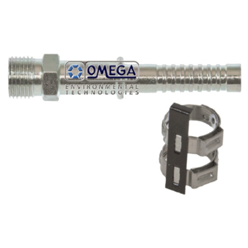 Omega Straight O-Ring Type Steel Fitting No. 10 Air-O-Crimp with Clamp - 35-AN1805C