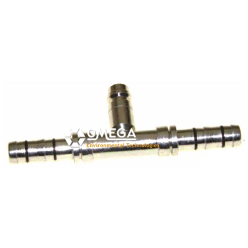 Omega No. 10 Straight Aeroquip EZ-Clip Splicer Steel Fitting with R134A Port - 35-EZ6103-3