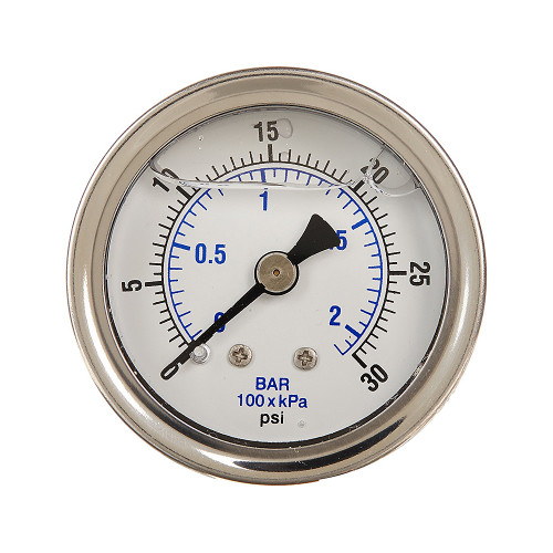 PIC Gauge 202L-208A Glycerin Filled Industrial Pressure Gauge Stainless Steel Case 2-in Dia 30/0hg - 202L208A