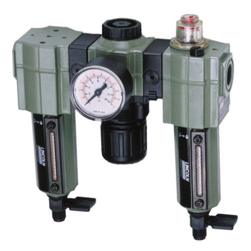 Lincoln 250 PSI/17 Bar Modular Air Line Filter-Regulator with Gauge-Lubricator 1/4 in. Port Size PTF - 85387-4