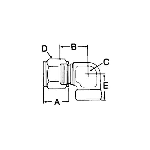 Lincoln Heavy-Duty Tube Fitting Female Elbow 1/4 in Tube O.D. - 69085