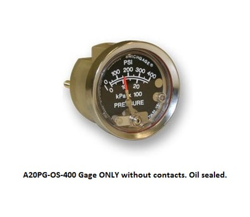 Mechanical 0-400 PSI Pressure Murphygage 2 in. without Contact - Polycarbonate Case - A20PG-OS-400 by Murphy 