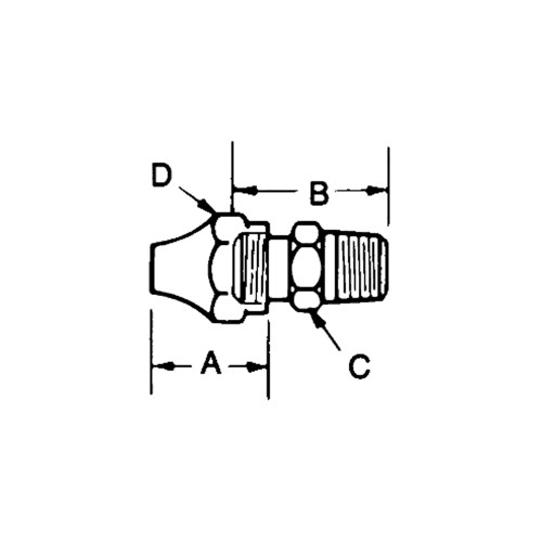 Lincoln Standard-Duty Tube Fittings Male Connector Stainless Steel 1/8 in O.D Tube - 69169-9