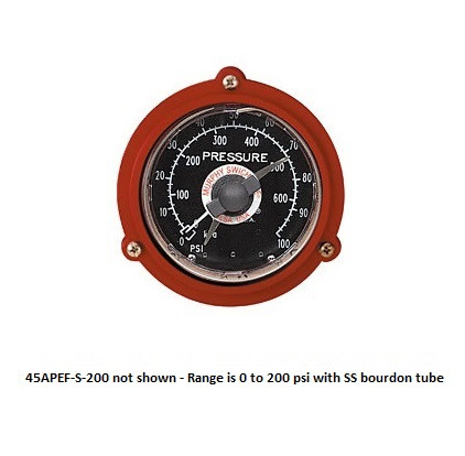 Murphy 0-200 PSI Panel Mount Swichgage Instrument - Round Case - 45APEF-S-200