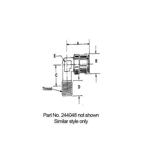 Lincoln Quicklinc Tubing Adapter Male 90 deg Elbow Non-Swivel 1/4-in. O.D. 1/8-in. NPTF - 244048