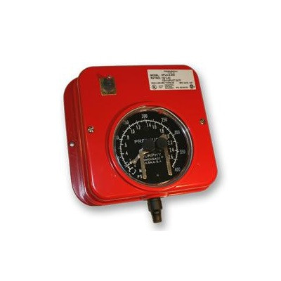 Murphy 0-400 PSI Surface Mount Pressure Swichgage with Low Limit Lockout Switch - OPLC-A-400