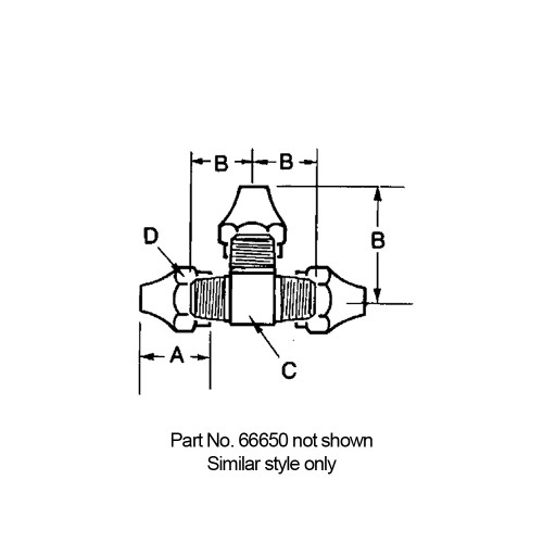 Lincoln Standard-Duty Tube Fitting Union Tee 1/4-in. O.D. - 66650