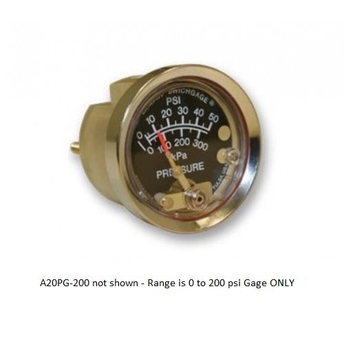 Mechanical 0-200 PSI Pressure Murphygage 2 in. w/o Contact - Polycarbonate Case - A20PG-200 by Murphy 