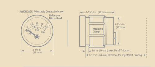 Murphy EGS21P-200-24-A Electric Pressure Swichgage 0-200 PSI 24 VDC with Black Bezel