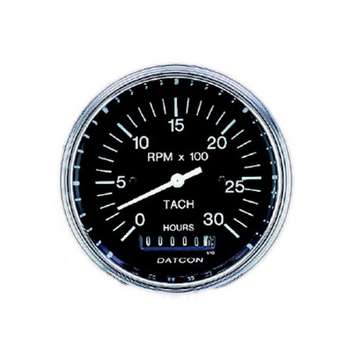 Datcon 3 3/8-in. Tachometer with Hourmeter Gauge 0-3000 RPM 12/24V - 102473