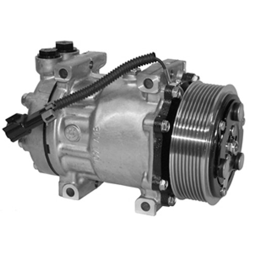 Sanden OEM SD7H15 Compressor 12V R-134a with WJ Head Type and PV8 Clutch Type - 1401421 by Kysor