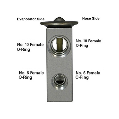 Kysor 2 Ton Block Type Expansion Valve with No. 6 Female O-Ring Inlet and No. 8 Female O-Ring - 1812016