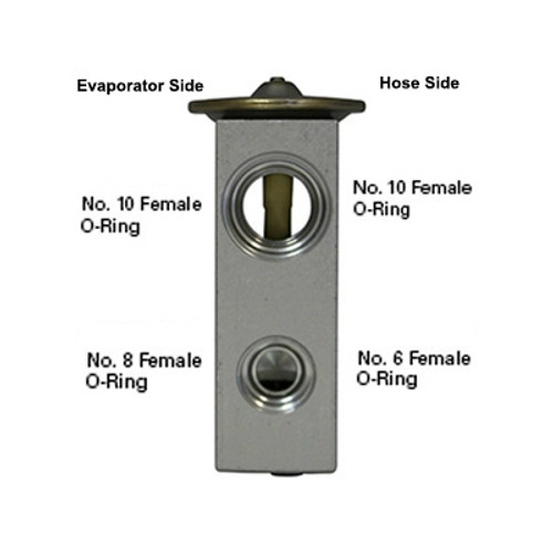 Kysor 2 Ton Block Type Expansion Valve with No. 10 Female O-Ring Inlet and No. 10 Female O-Ring Outlet - 1818009