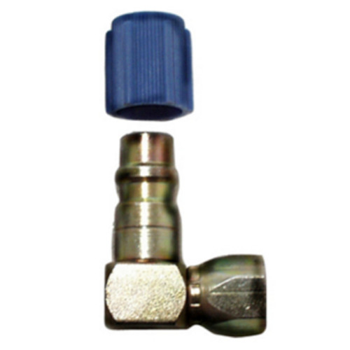 Kysor 90 Deg. Adapter 13 mm Fitting Size and 7/16 in. x 1/4 in. Fitting Thread Size - Blue Cap Low Side - 2899005