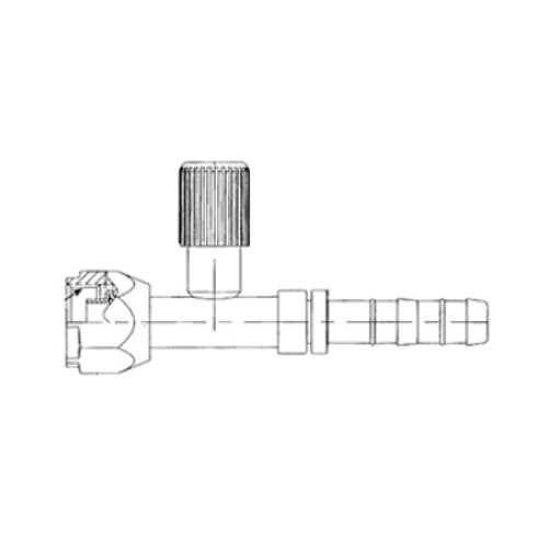 Kysor Straight Female O-Ring Fitting Short Pilot No. 8 x No. 6 with High Side Charge Port - 2632509