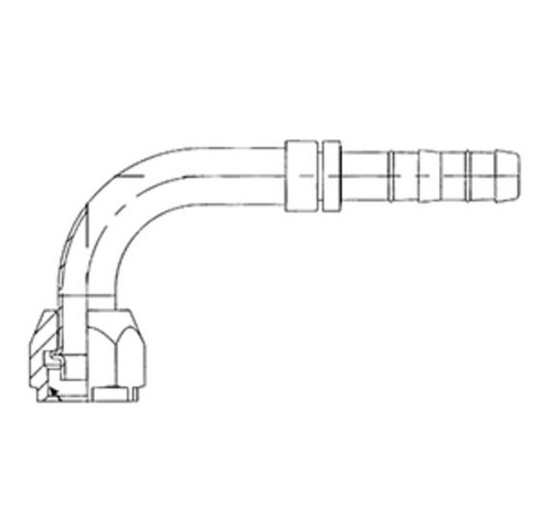 Kysor Aeroquip EZ Clip 90 Degree Female Elbow O-Ring Fitting Short Pilot No. 10 - 2632293