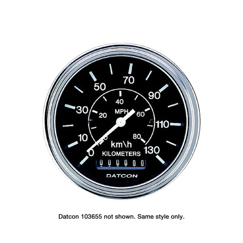 Datcon - Speedometer w/ Odometer 0-130 KM/H Black - 103655