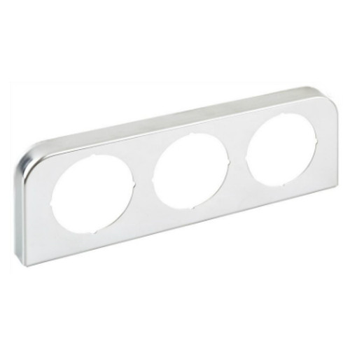 Stewart Warner 3-Hole Chrome Gauge Mounting Panel - 811653-F