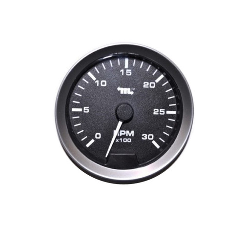 Murphy 6000 RPM PowerView Analog Tachometer Gage 3.5 in. with Brushed Silver Bezel - Flat Lens - PVA35-T-6000-A