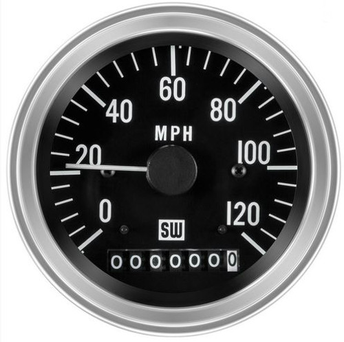 Stewart Warner Deluxe Electrical Speedometer 120 MPH 12V 3-3/8 in. - 82896