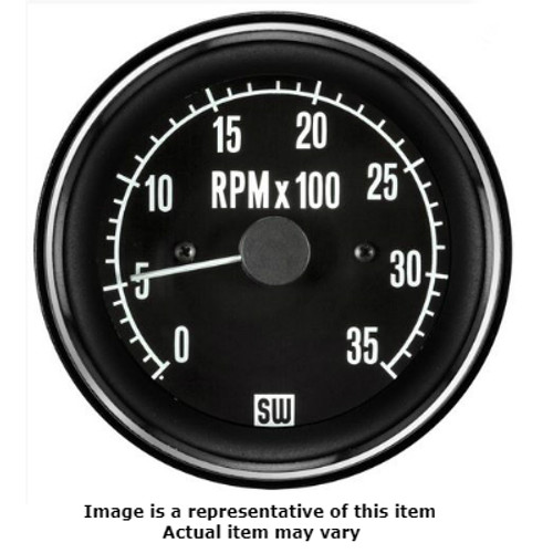 Stewart Warner Heavy-Duty Electrical Magnetic Pickup Signal Tachometer 3500 RPM 12V 3-3/8 in. - 82641