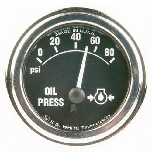 Mr. Speedometer 2-1/16 in. Diamond Chrome Electric Oil Pressure Gauge 80 PSI - HG147