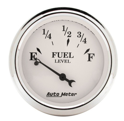 Autometer Old Tyme White 2-1/16 in. Fuel Level Gauge with 0 Ohms/30 Ohms Range - 1607