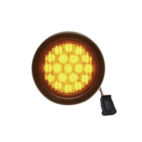 Meteorlite 4 in. Amber Round 19 LEDs Turn Signal Light 12 VDC with Rubber Grommet Mount - SY019-01-105 by Superior Signal