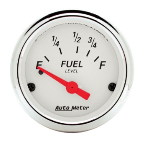 Autometer Arctic White 2-1/16 in. Fuel Level Gauge with 73-10 Ohms Range - 1316