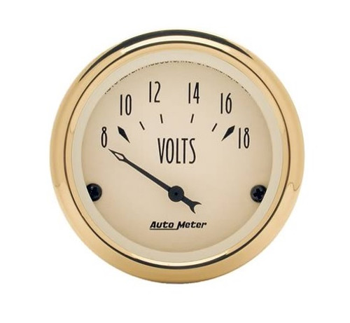 Autometer Golden Oldies 2-1/16 in. Voltmeter with 8-18V Range - 1592