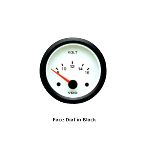 VDO Pro Cockpit Black 2-5/8 in. Voltmeter 12V - 332-601