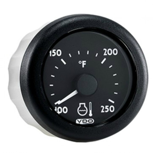 VDO 2-1/16 in. Ocean Link J1939 CAN 250F Water Temperature Gauge 12/24V with Integrated Waterproof Connector and Harness - N02-311-552-S