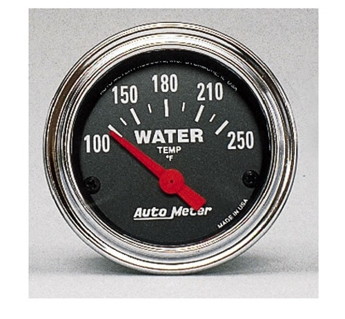 Autometer Traditional Chrome 2-1/16 in. Water Temperature Gauge with 100-250 Degrees F Range - 2532