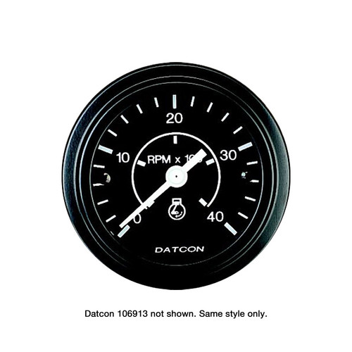 Datcon - 2-in. Tachometer Gauge 0-4000 RPM Black - 106913