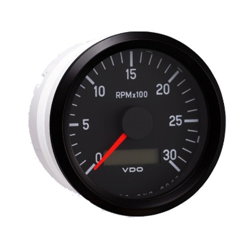 VDO Cockpit International 3000 RPM 3 1/8 in. Tachometer 12/24V with Hourmeter - Bulk Pkg - 333-961B