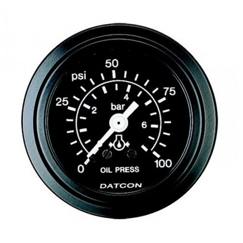 Datcon 0-150 PSI Mechanical Oil Pressure Gauge Black - 107009