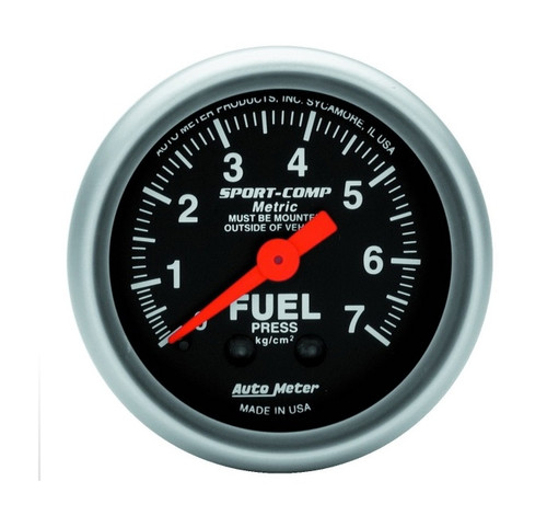 Autometer Sport-Comp 2-1/16 in. Fuel Pressure Gauge with 0-7 KG/CM2 - 3312-J
