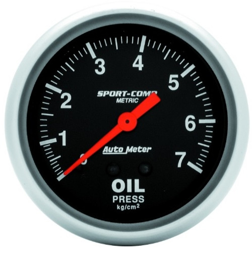 Autometer Sport-Comp 2-5/8 in. Oil Pressure Gauge with 0-7 KG/CM2 - 3421-J