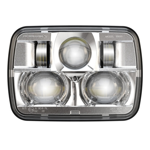 JW Speaker Model 8900 Evolution 2 ECE LED LHT High and Low Beam Headlight 12-24V with Chrome Inner Bezel - 0554431