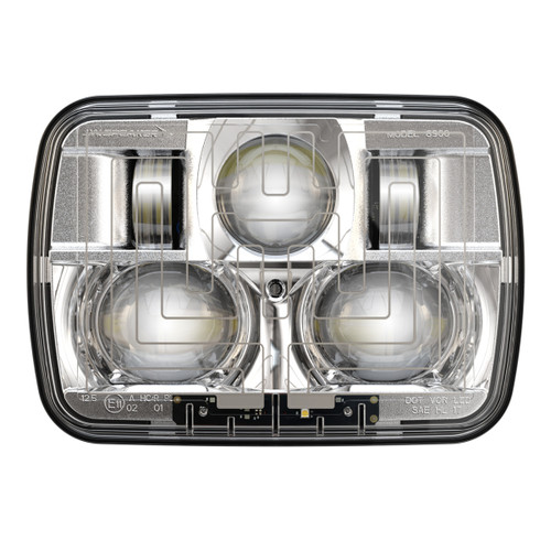 JW Speaker Model 8910 Evolution 2 ECE LED LHT High and Low Beam Heated Headlight 12-24V with Chrome Inner Bezel - 0554421
