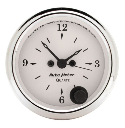 Autometer Old Tyme White 2-1/16 in. Clock Gauge with 12 Hours - 1686