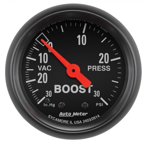 Autometer Z-Series 2-1/16 in. Boost/Vacuum Gauge with 30 in. HG/30 PSI - 2614