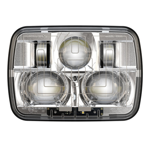 JW Speaker Model 8910 Evolution 2 DOT/ECE LED RHT High and Low Beam Heated Headlight 12-24V with Chrome Inner Bezel - 0554461