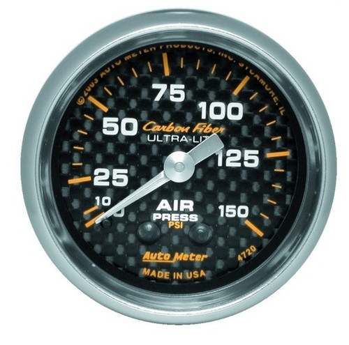 Autometer Carbon Fiber 2-1/16 in. Air Pressure Gauge with 0-150 PSI - 4720