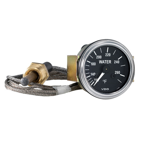 VDO Series 1 Industrial 265F Mechanical Water Temperature Gauge 12V with 72 in. Capillary - A2C59519598-S