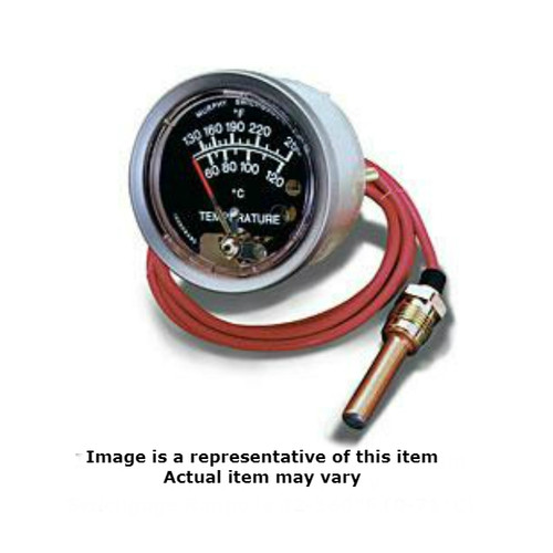 Murphy 2-1/2 in. Mechanical Temperature Swichgage 130-250F with High and Low Contacts and 8 ft. PVC-Armored Capillary - A25T-HL-250-8-1/2