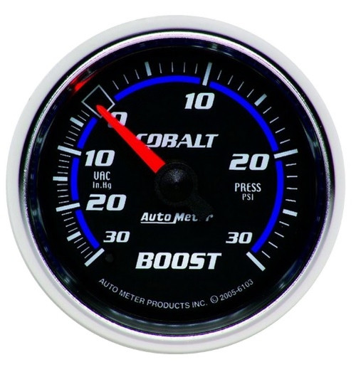 Autometer Cobalt 2-1/16 in. Boost/Vacuum Gauge 30 in. HG/30 PSI - 6103