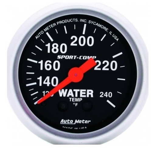 Autometer Mechanical Sport-Comp 2-1/16 in. Water Temperature Gauge 120-240F - 3332