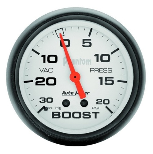 Autometer Phantom 2-5/8 in. Boost/Vacuum Gauge 30 in. HG/20 PSI - 5801