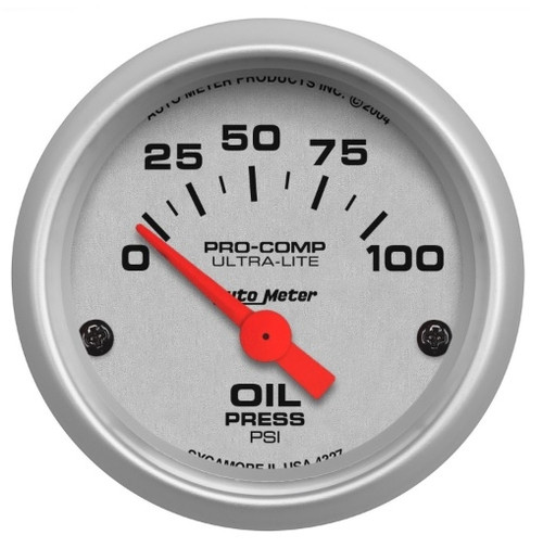 Autometer Ultra-Lite 2-1/16 in. Oil Pressure Gauge 0-100 PSI - 4327